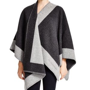 Burberry Brit Grey Color Block Wool/Cashmere Wrap